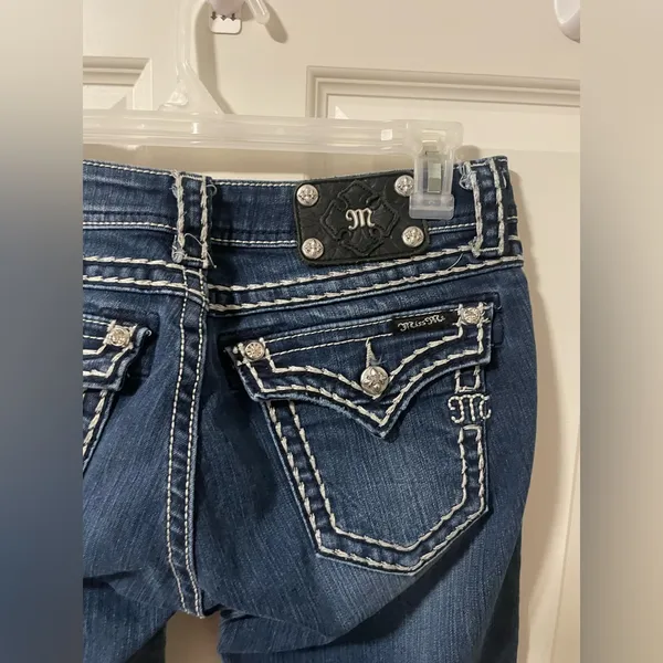 Miss Me Loose Saddle Stitch Border Bootcut Jeans Size 29 - Image 7