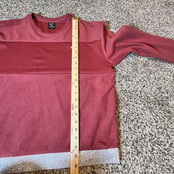 Nike Womens‎ Fleece Crewneck Sweatshirt Red Silver Glitter Trim Small RN56323 - Image 6