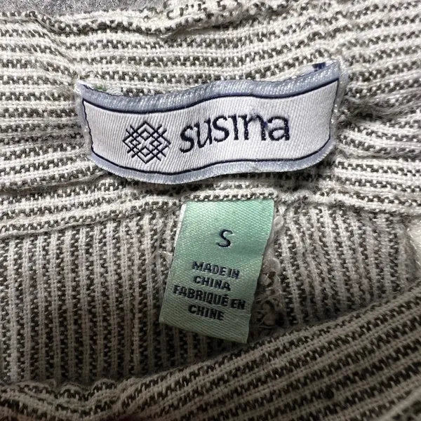 Susina Womens Linen Blend Cropped‎ Lounge Pants Small Pull On Capri - Image 8