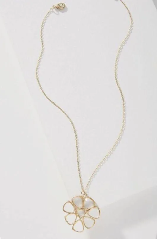 Anthropologie Blooming Mosaic Flower Pendant Necklace - Image 2