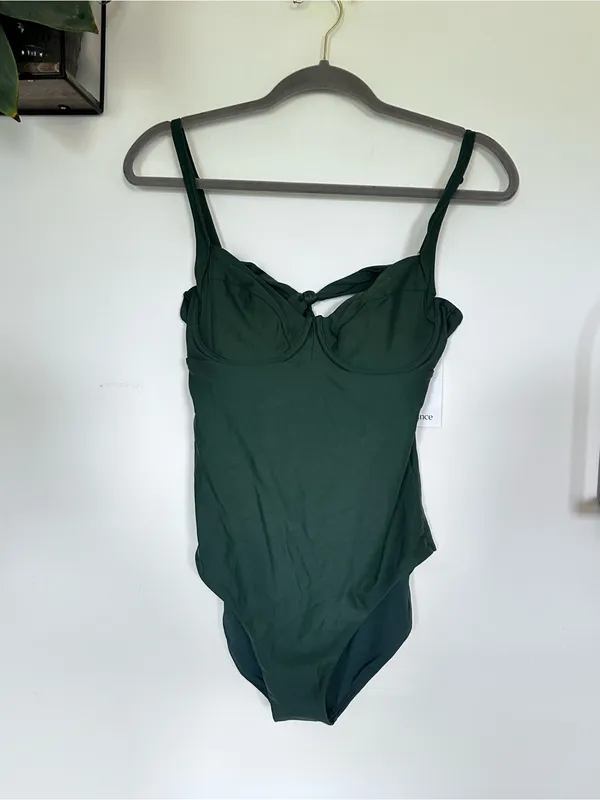 NWT Quince Palm Green Italian Underwire‎ One-Piece Swimsuit Size Large - Image 4