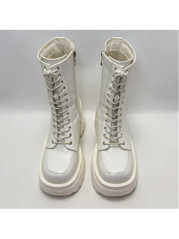 Women's Unbranded White Platform Boots Size 8.5 - Image 13
