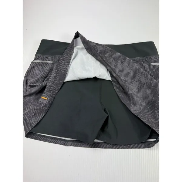 Lucy Active Skort‎ Athletic Running Skirt Built-In Shorts Black Gray L - Image 7