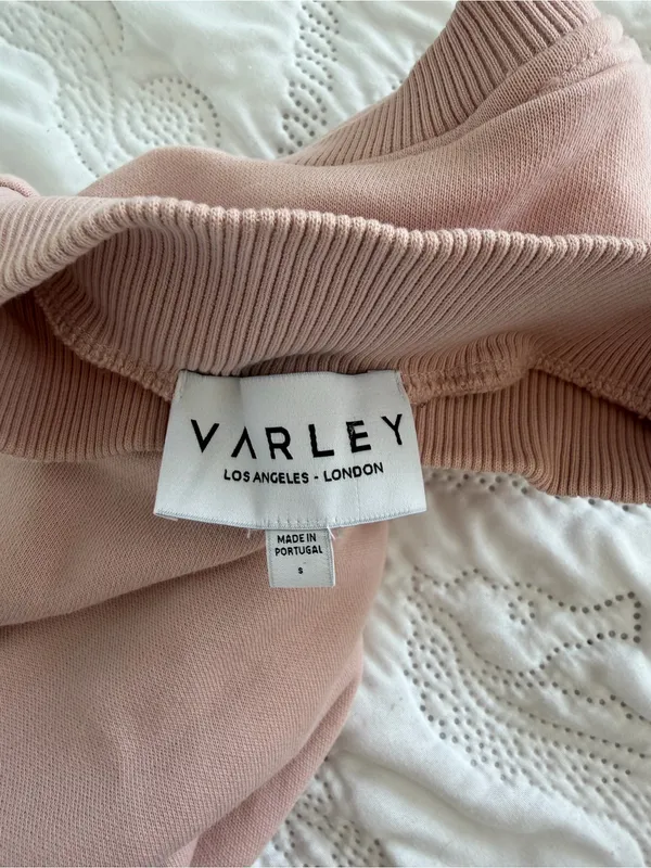 Varley‎ Pink Open Back Mock Neck Sweatshirt Pullover Size Small - Image 3