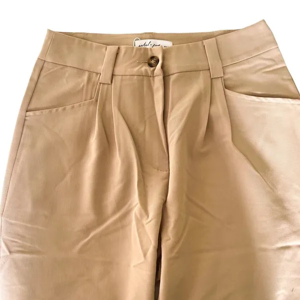 Petal & Pup Beige Tan High Waist Straight Leg Slack Pants Women’s Size 6 Chic - Image 11