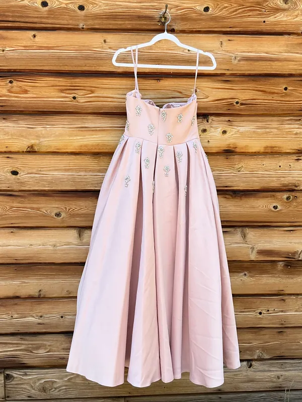 MAC DUGGAL Pink Size 8 Strapless Crystal Embellished Satin A-Line Dress Gown - Image 11