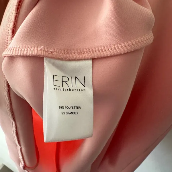 ERIN by Erin Fetherston Pink and Yellow Colorblock Callie Scuba Flare‎ Dress - Image 7