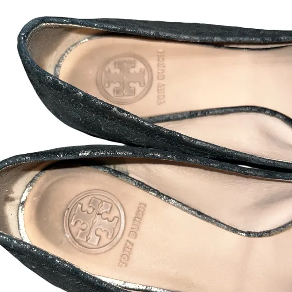 Tory Burch Reva Leopard Metallic Print Leather Ballet Flats Shoes size 7.5 - Image 7
