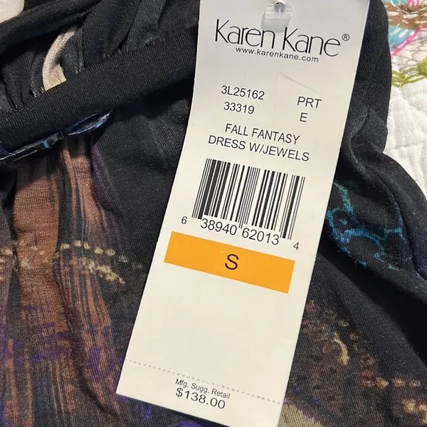 Karen Kane womens small fall fantasy dress with jewels workwear cruisewear nwt - Image 9