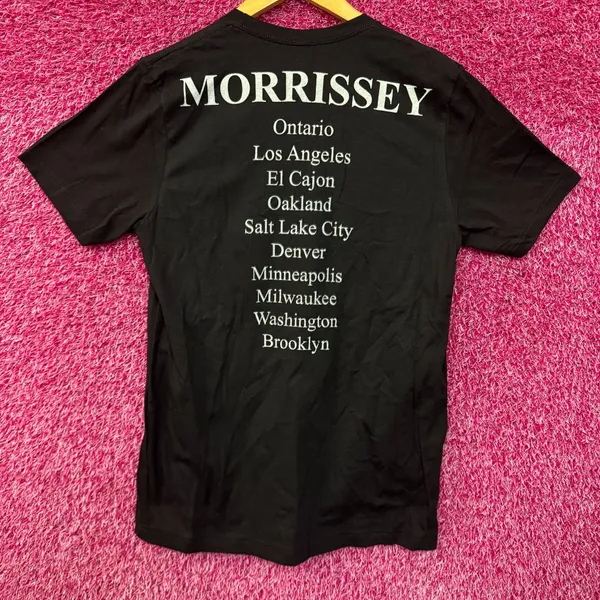 Morrissey Big Face James Dean & Tour Stops Goth Band Tee M - Image 3