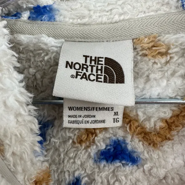 The North Face Hoodie Womens Aztec 1/4‎ Zip Sherpa Long Sleeve Elbow Patches XL - Image 4