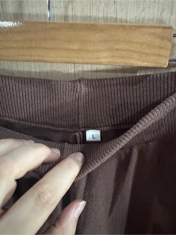 Source Unknown Women’s Wide-Leg Knit Pants in Chocolate Brown Size Large - Image 2