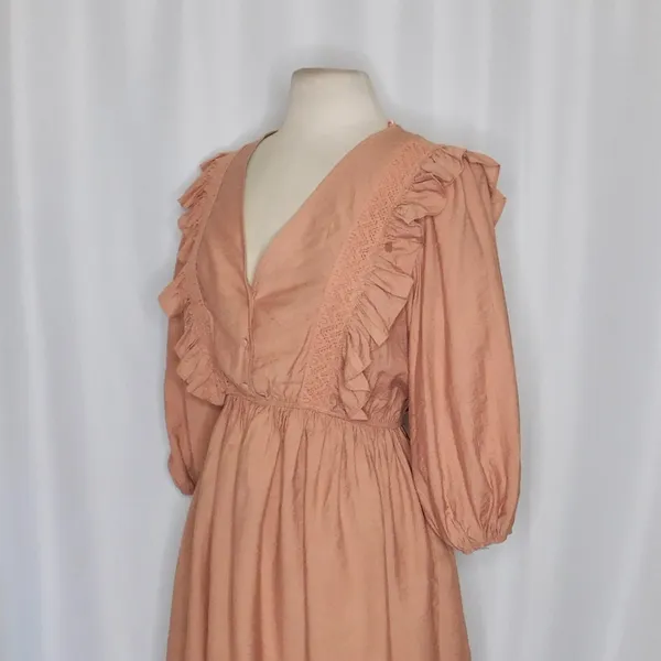 NWT!! ZARA Marsala Guipure Lace Ruffled Mini Dress Blogger Favorite Medium - Image 6