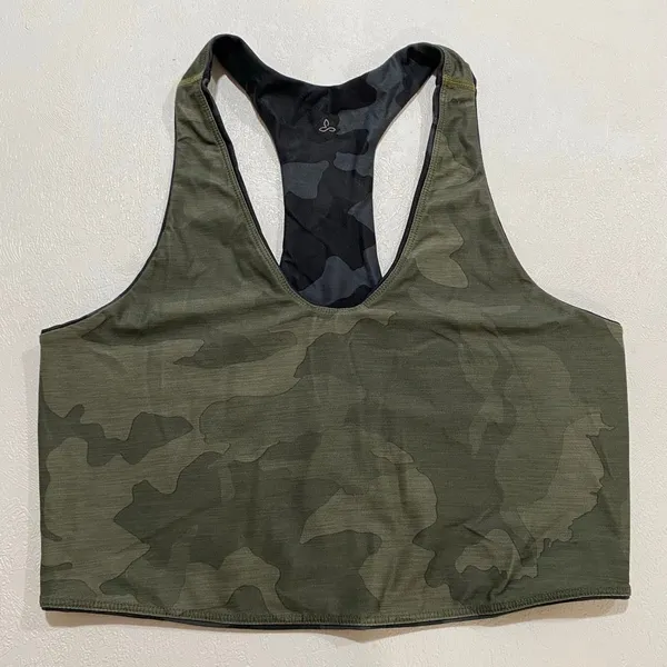 prAna Momento Reversible Camo Crop Top XS/S Racerback Yoga Activewear - Image 5