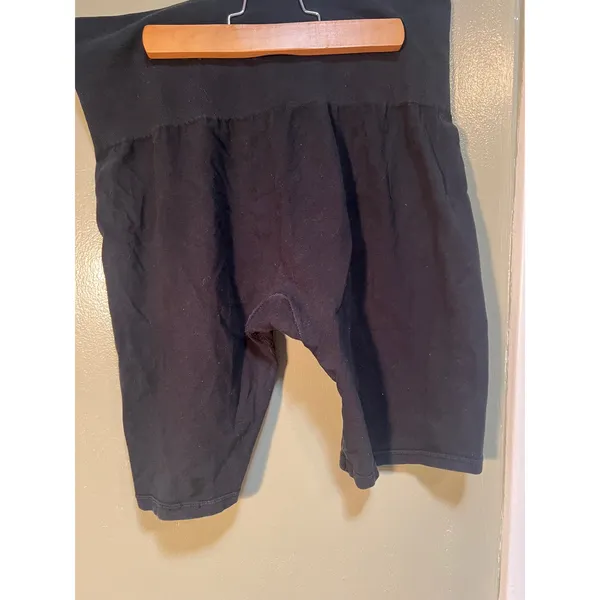 Women's Athletic Short Bike Short Black Pull On High Rise 9" Inseam Stretch Flaw - Image 7