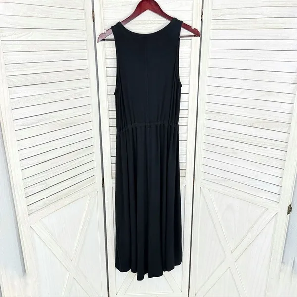 The Limited Signature Drawstring Waist Midi Sundress‎ Black Medium Knit - Image 9