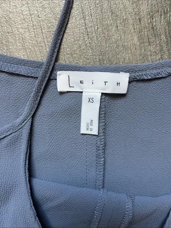 Leith Dusty gray Maxi Slip Dress with Center Front Slit - Image 2