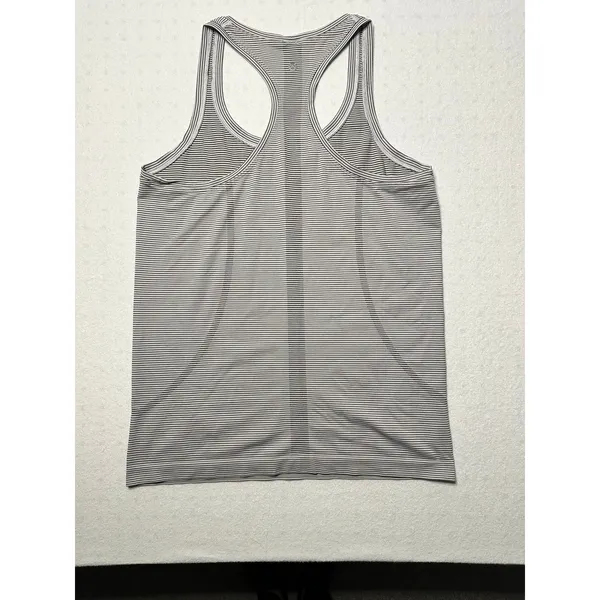 Lululemon Swiftly Tech Racerback Tank Top 10 Gray Stripe “Crush the Distance” - Image 2
