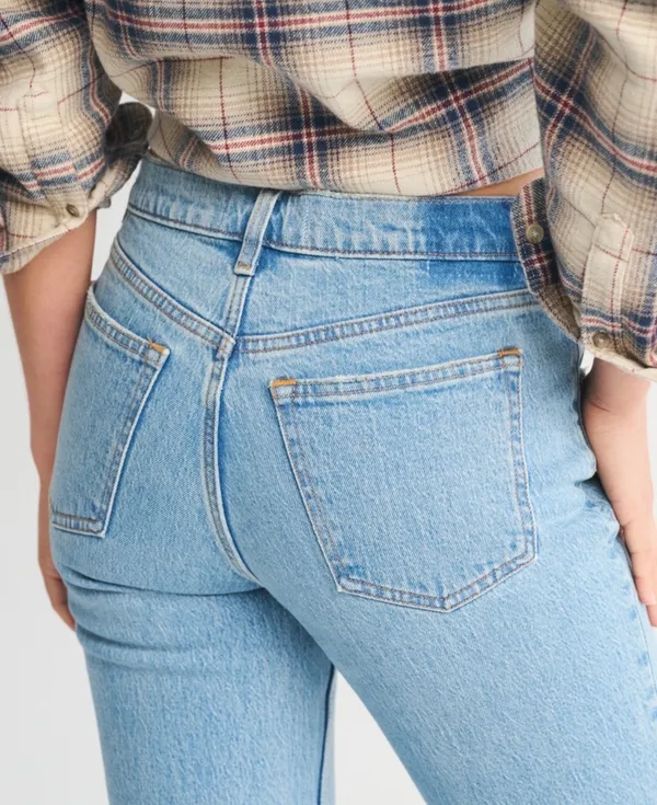 Abercrombie Jeans Mid-Rise Straight 90s short 28 - Image 4