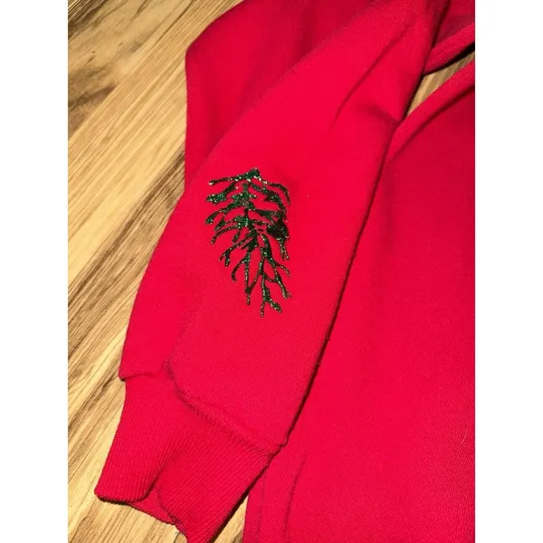 Vintage Hanes XL Red‎ Puffy Paint Christmas Crewneck Sweatshirt Ugly Ornaments - Image 3