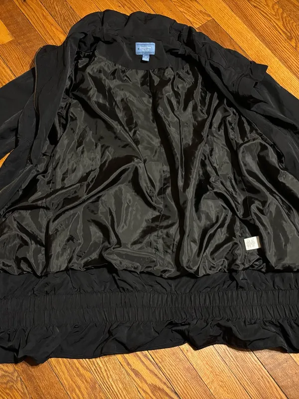 Vera Wang Black Zip-Front Trench Coat - Image 2
