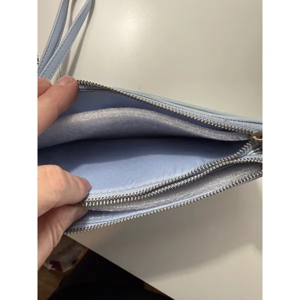 Steve Madden Brivers Wristlet Light Blue Vegan Leather Zip Around‎ Clutch Wallet - Image 5