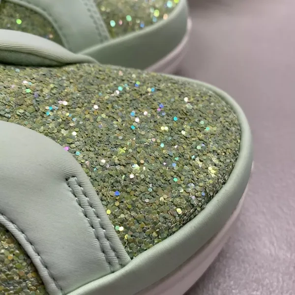Ugg Sneaker Glitter Chunky Mint Green Spellout Graphic Strap Shoe Womens Size 7 - Image 4