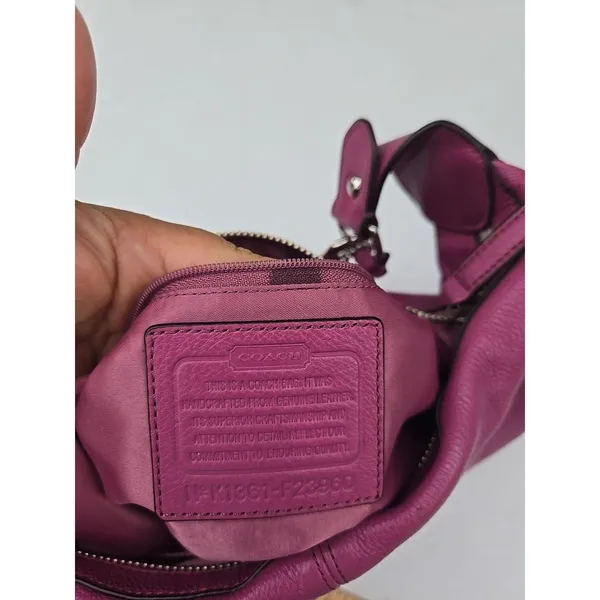 Coach Avery Tassel Purple Leather Hobo Bag Purse F23960 - Image 8