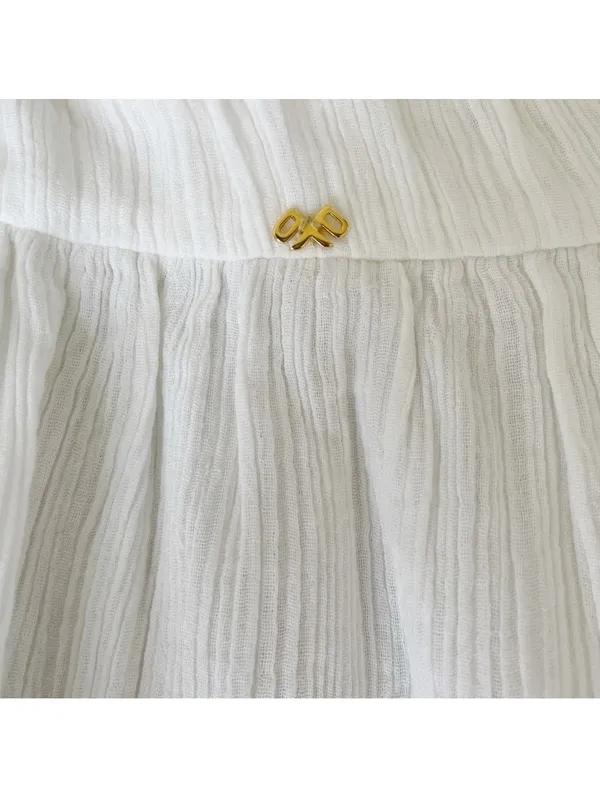 Pilyq Ava Top 100% Cotton Waterlily Size Medium Large Coastal Neutral Gauze Boho - Image 4