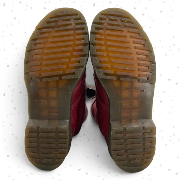 Dr. Martens Triumph Boots Red Oxblood Leather Pirate Fold Down Floral Boots US 9 - Image 12