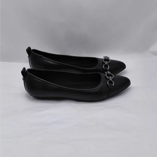 Anne Klein Womens Ballet Flats Size 8 Black Slip On Pointed Toe Shoe Office Chic - Image 4
