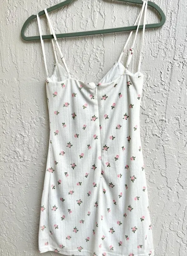 NWT Princess Polly xx Sleeveless Floral Print Taran Mini Dress White Womens US 4 - Image 4