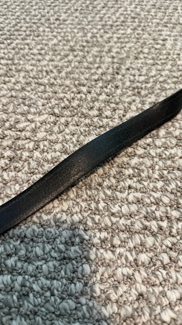 Classic 36” Black Leather Belt with Silver Buckle (slight signs of wear) - Image 4