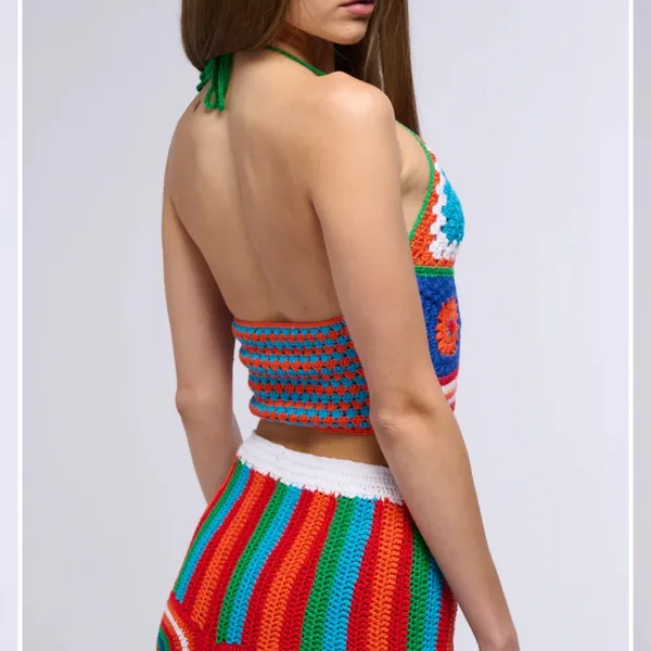 AKIRA‎ Multicolor Crochet Halter Top - Image 2