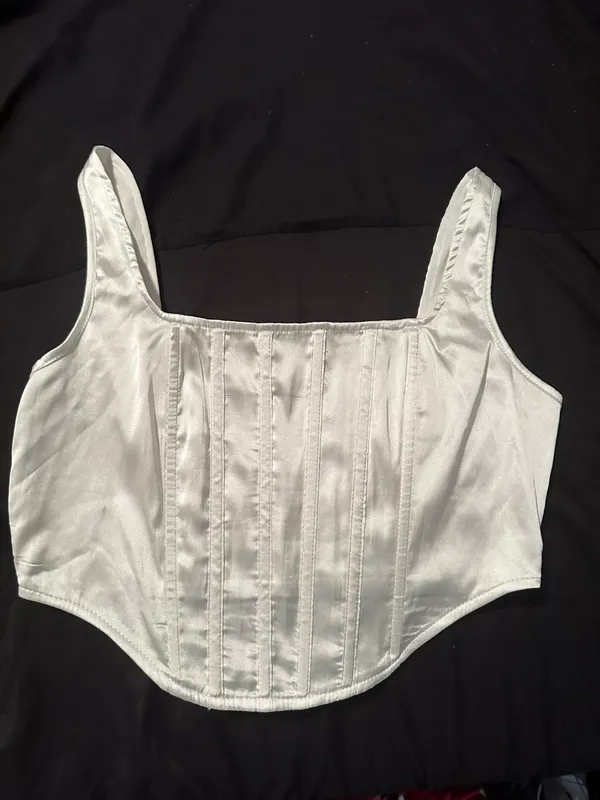 Missguided White Satin Corset Top - Image 4