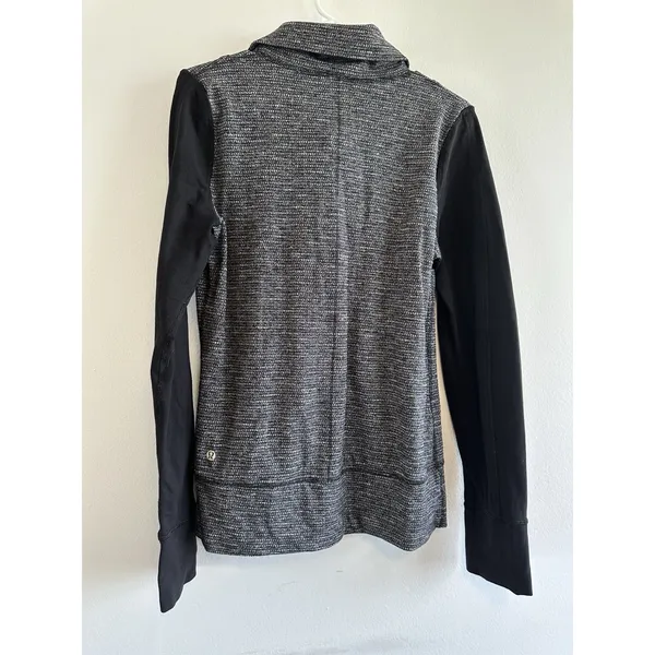 Lululemon Athletica 6 Gray‎ Cowl Mock Neck Full Zip Fitness Yoga Jacket Outdoor - Image 4