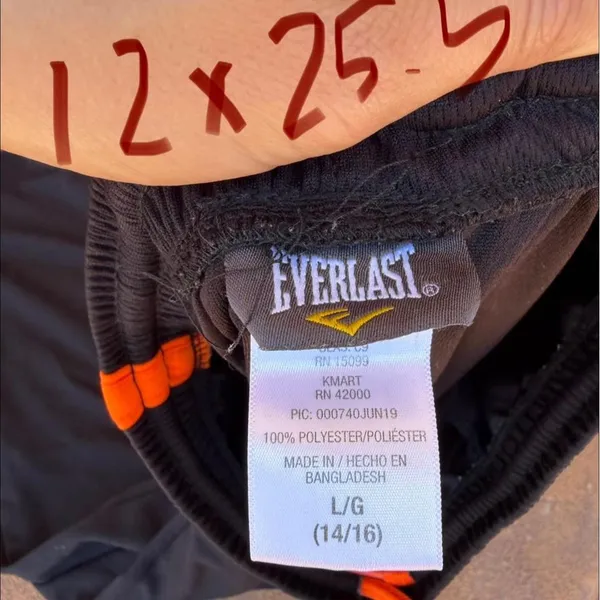 Nike Y2K Everlast black straight leg jogger sweatpants with orange side stripe sz XS women’s #athletic #retro - Image 4