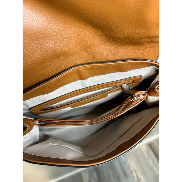 LC Lauren Conrad Brown Satchel Crossbody Convertible Shoulder Bag Purse - Image 4