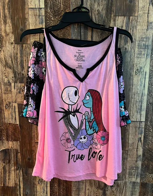 Disney NWT Nightmare Before Christmas Women's Tank Top and Shorts Pajama Set, 2-Piece, Size XL - Image 2