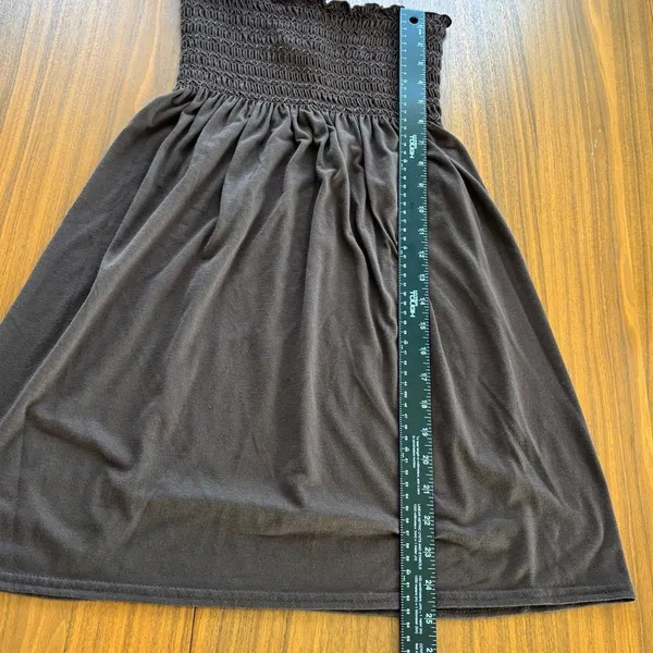 Vintage Swim n Sport Dress Medium Brown Strapless Smocked Y2K Resort Beach Cover - Image 7