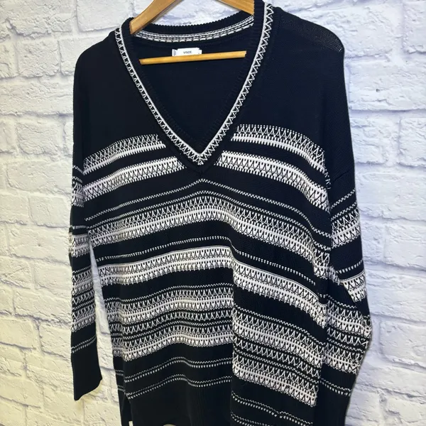 Vince women’s Small oversized long sleeve v-neck sweater shirt Cotton Casual - Image 6