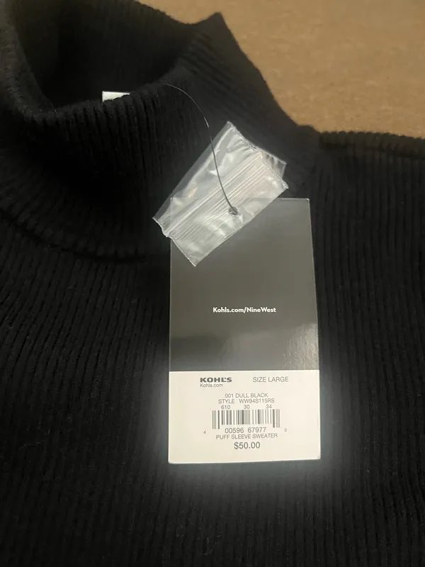 Nine West Black Blouse Long Sleeve - Image 3