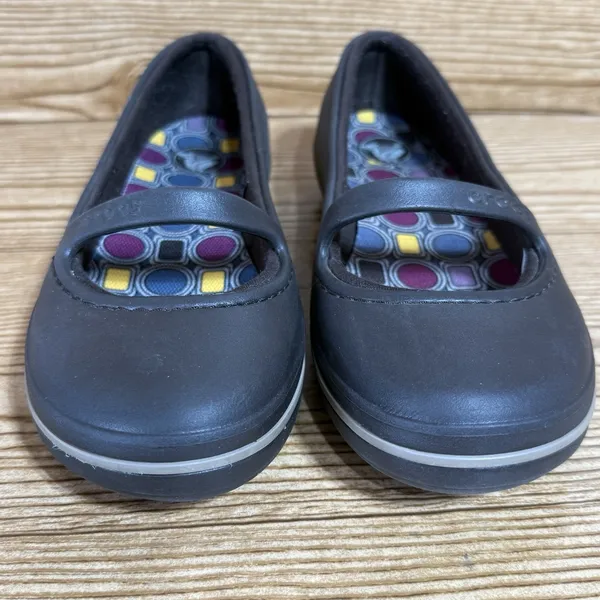 Crocs Shoes Woman 6 Mary‎ Jane Crocband Flats Brown Casual Slip On Comfort 11092 - Image 3
