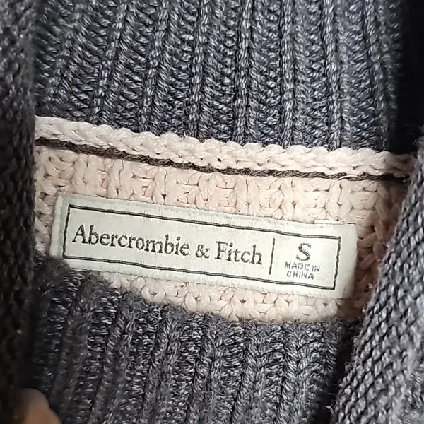 Abercrombie & Fitch high neck striped fall knitted knit warm sweater sz Small - Image 5