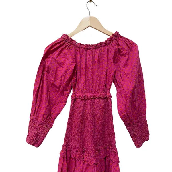 Alexis Marilena Smocked Off-shoulder Blouson-sleeve Dress Size‎ XS - Image 12