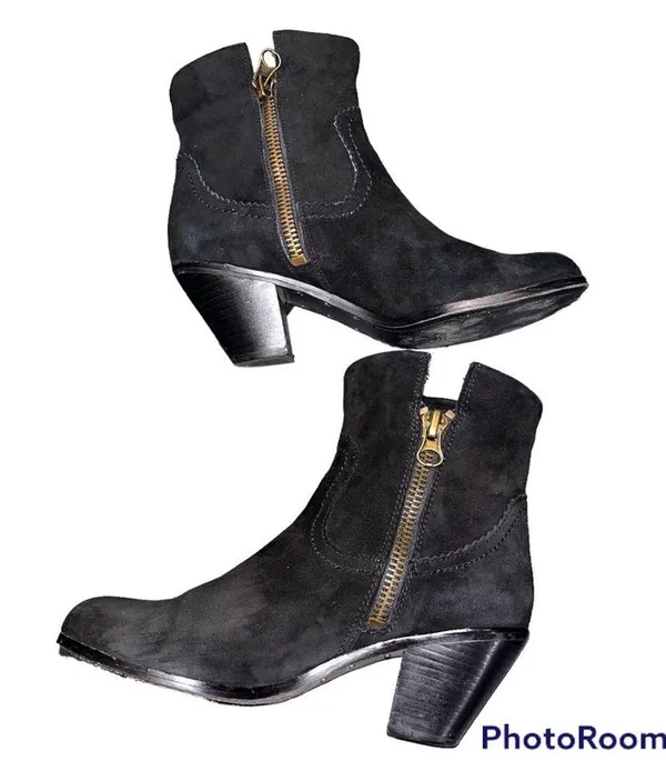 Sam Edelman Black Suede Fringe Louie Booties - Image 3