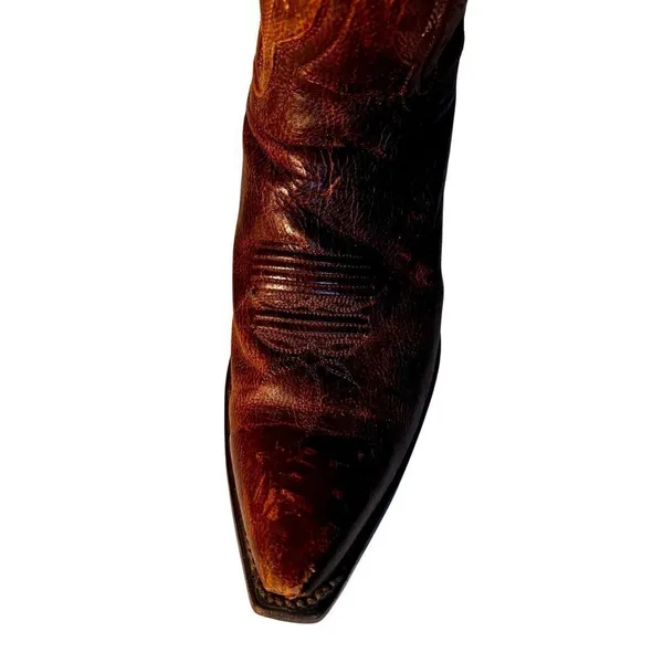 VTG Cowboy Boots Dan Post Wom Sz 8.5 Western Wear Embroidery Stitch Detailed-Boh - Image 10