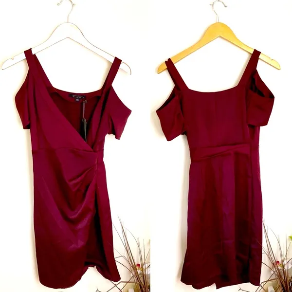 All Saints cadia mini dress in red maroon size 00 - Image 4