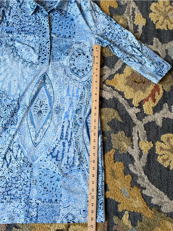 Gretchen Scott Everywhere Shirt Dress SZ Small in Paisley Medallion Mosaic Print - Image 4