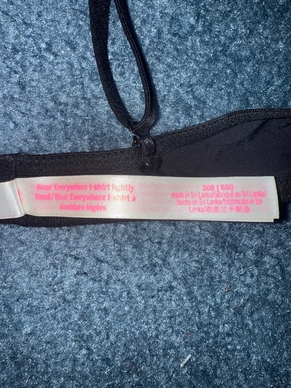 Victoria's Secret PINK Wear Everywhere T-Shirt Lightly Lined Black Bra 36B - Image 4